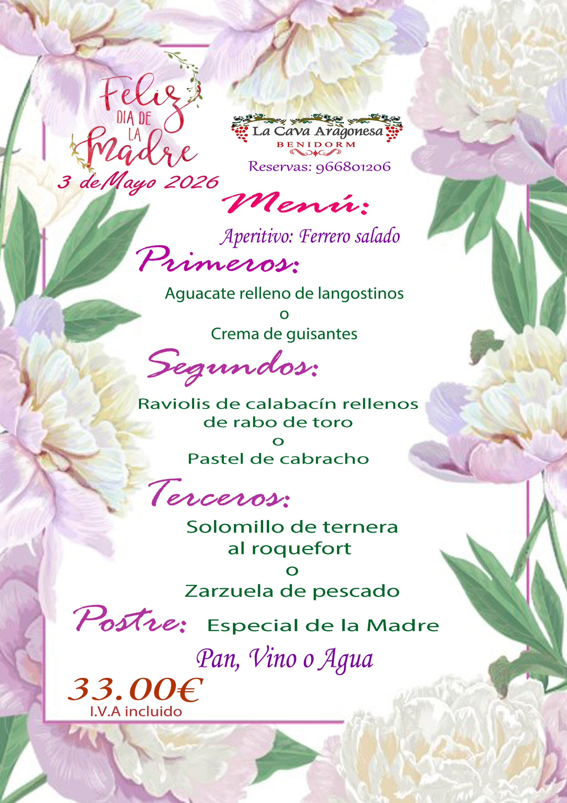 menu de la madre 2026